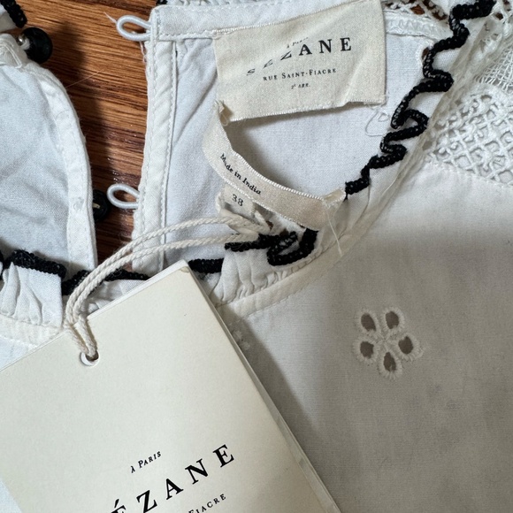 NWT RARE Sezane Blouse Katalina. Écru. - Size 38 (US Size 6) - Picture 6 of 6